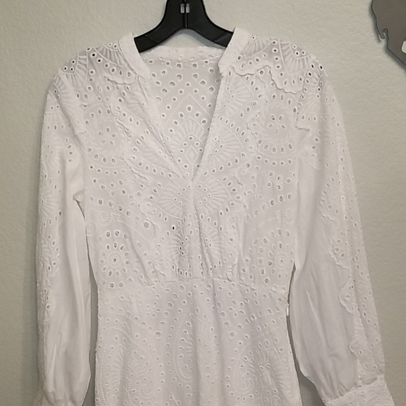 BCBGMaxAzria Cotton Eyelet Mini Dress - Picture 8 of 11